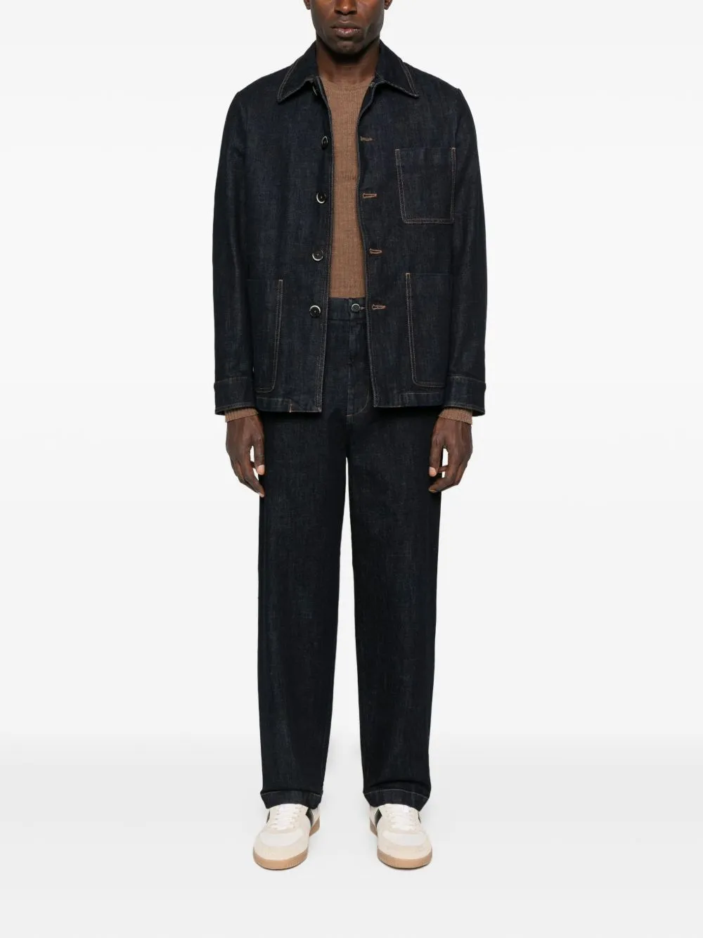 High-Waisted Straight-Leg Jeans
