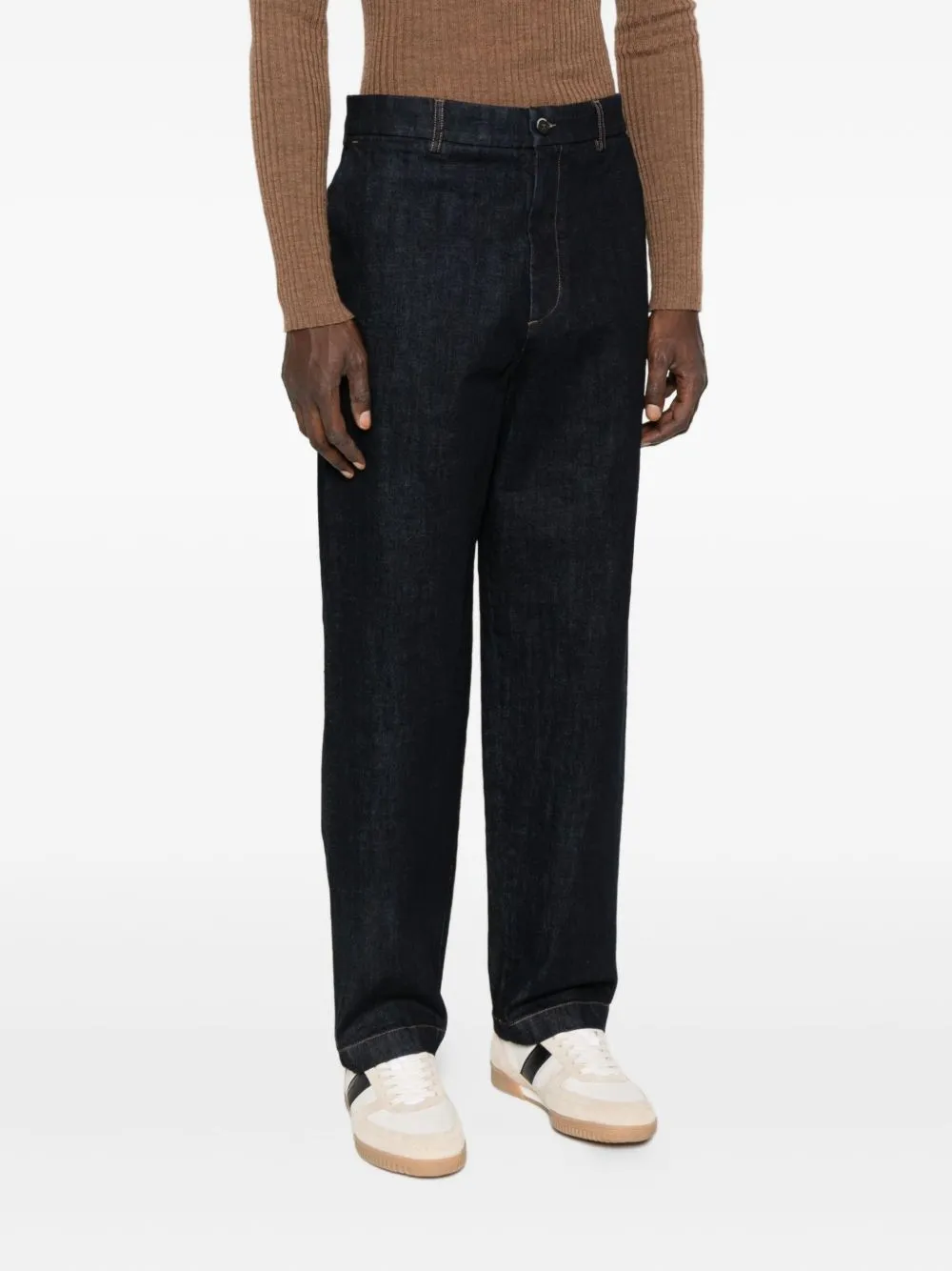 High-Waisted Straight-Leg Jeans