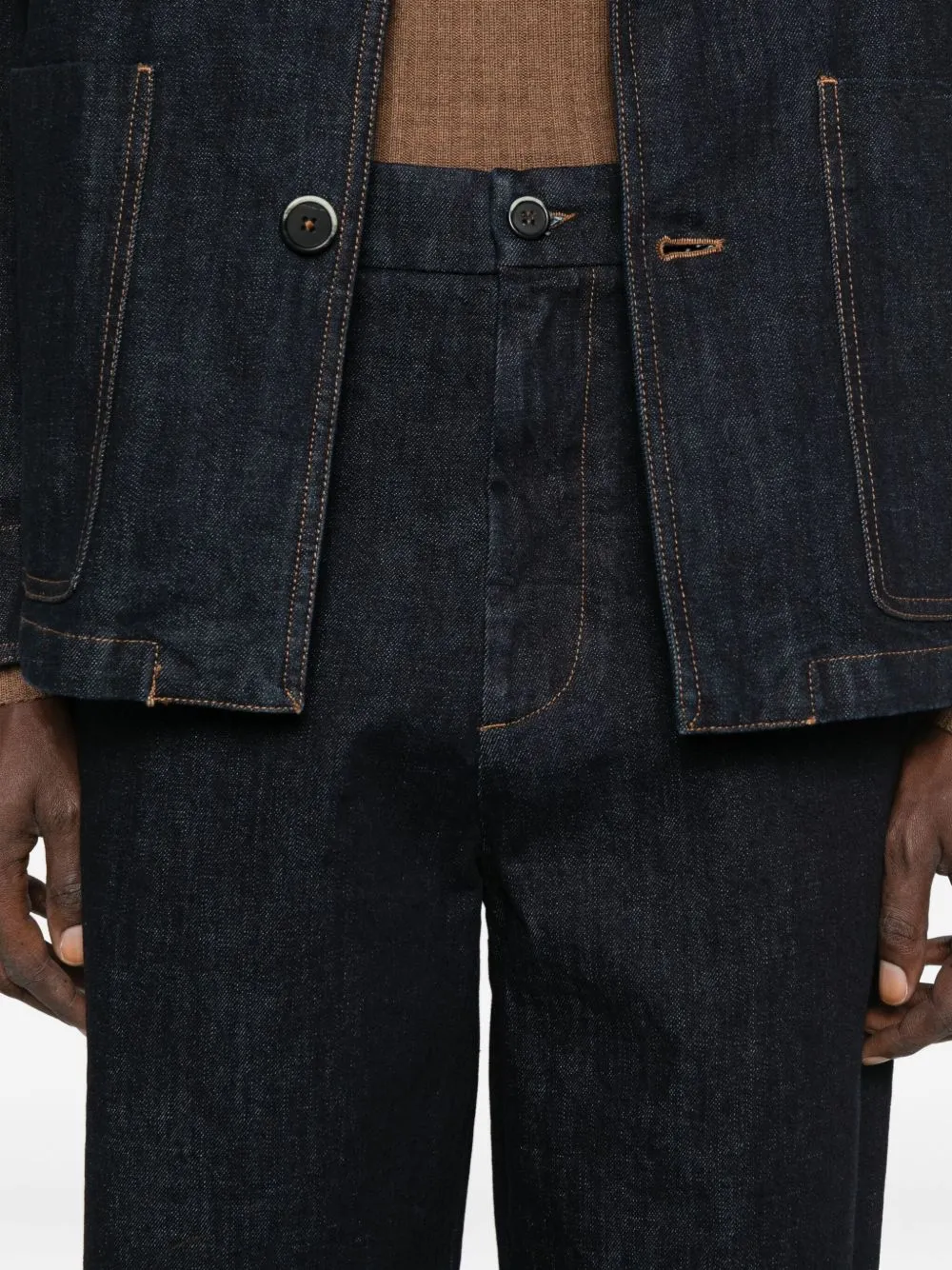 High-Waisted Straight-Leg Jeans
