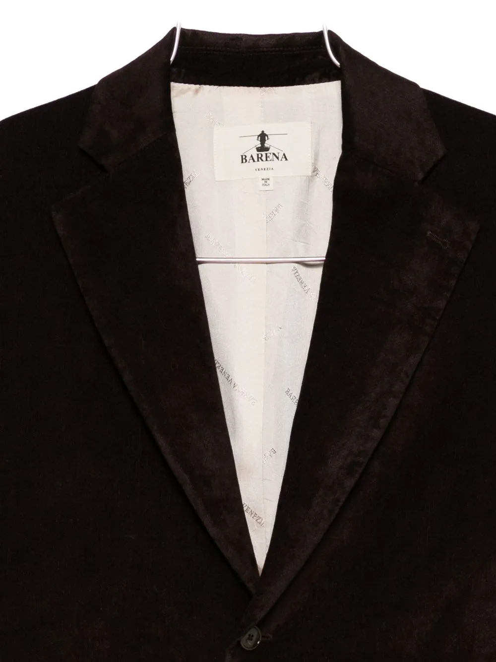 Velvet Single-Breasted Blazer
