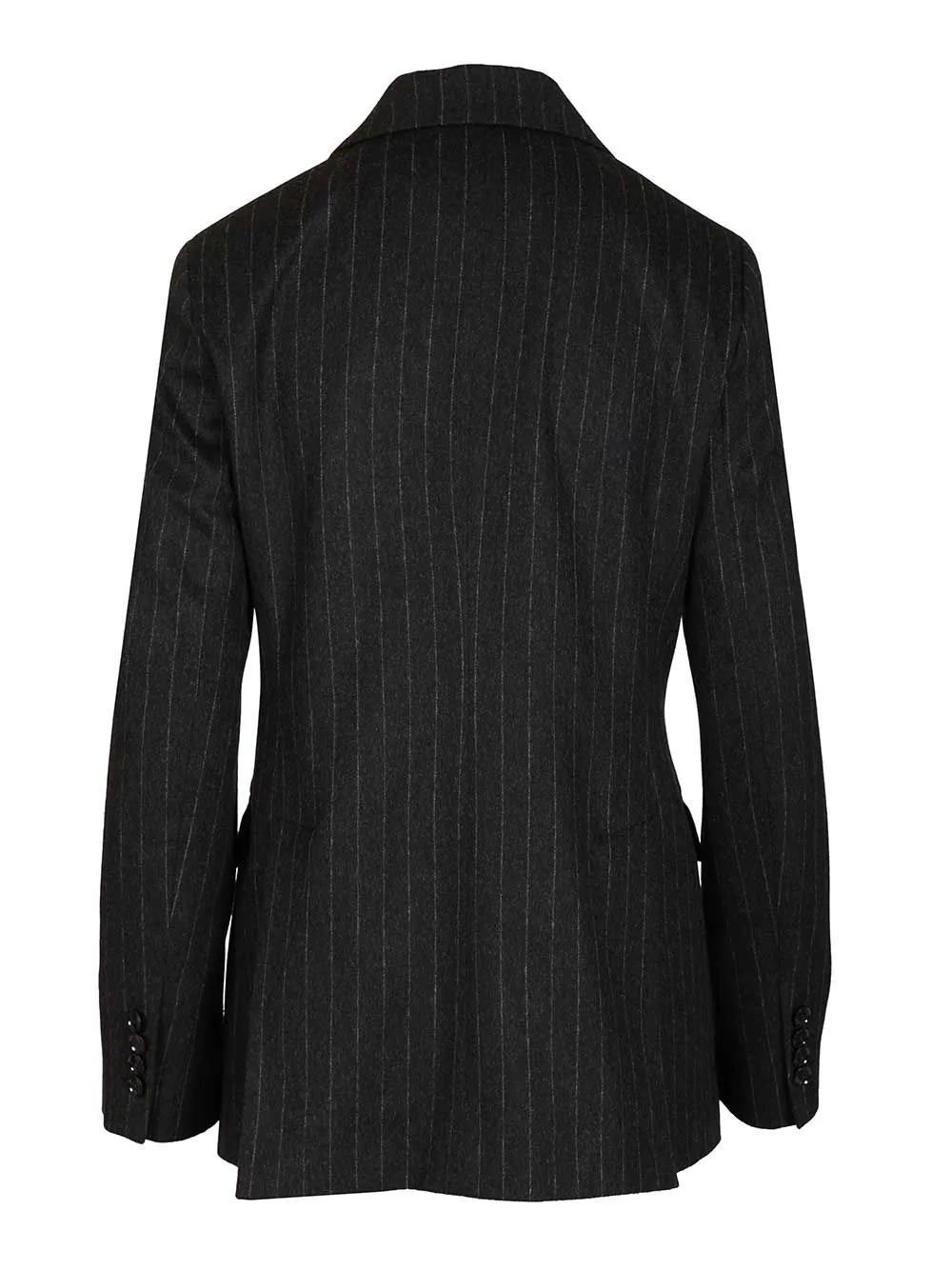 Pinstripe Double-Breasted Long Sleeved Blazer