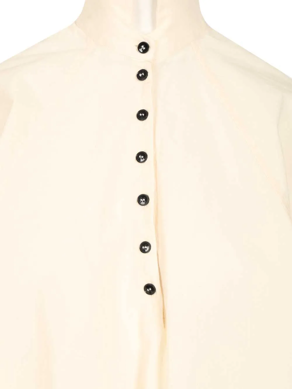 High-Neck Buttoned Blouse