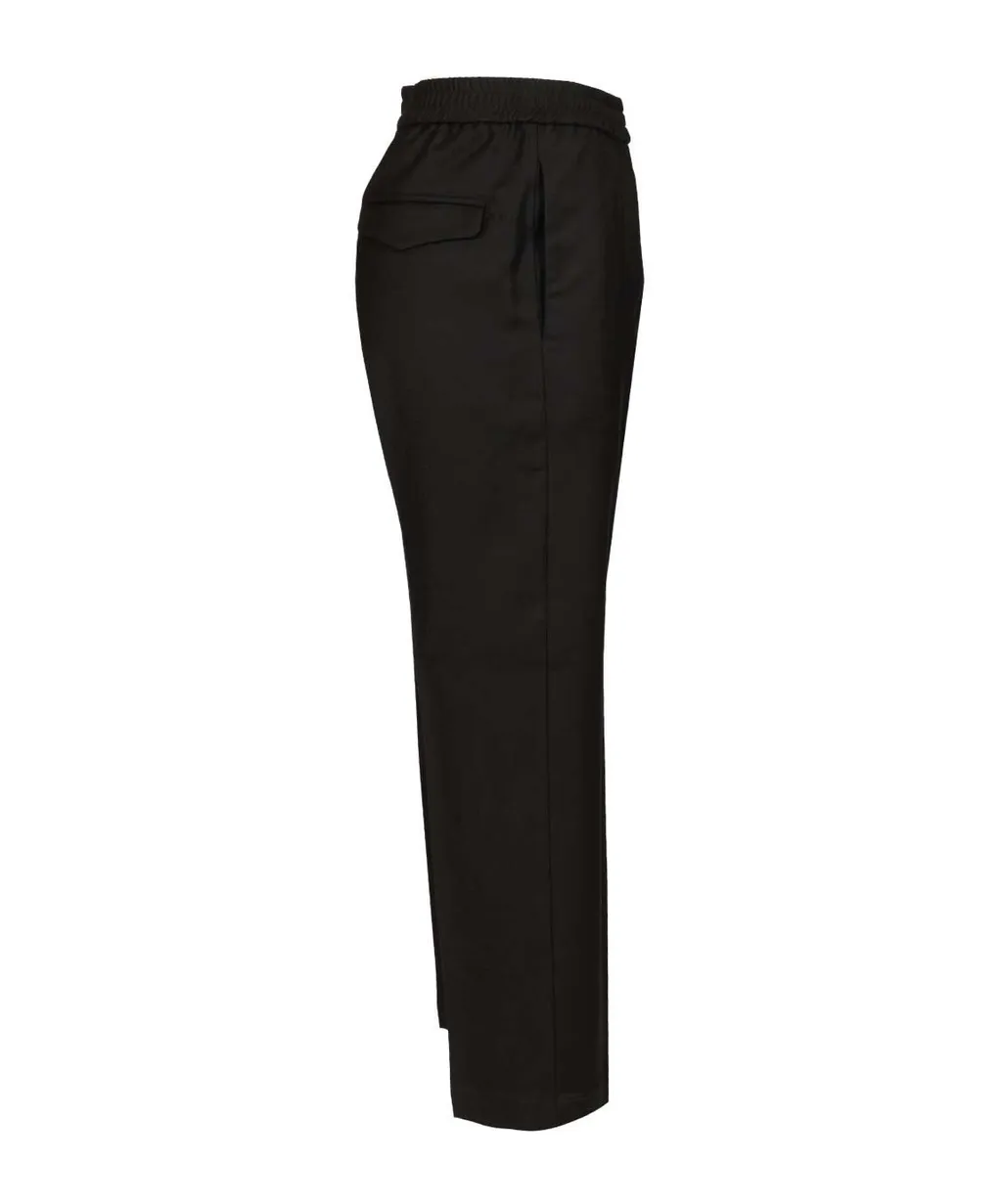 Back-Pockets Elastic-Waist Trousers
