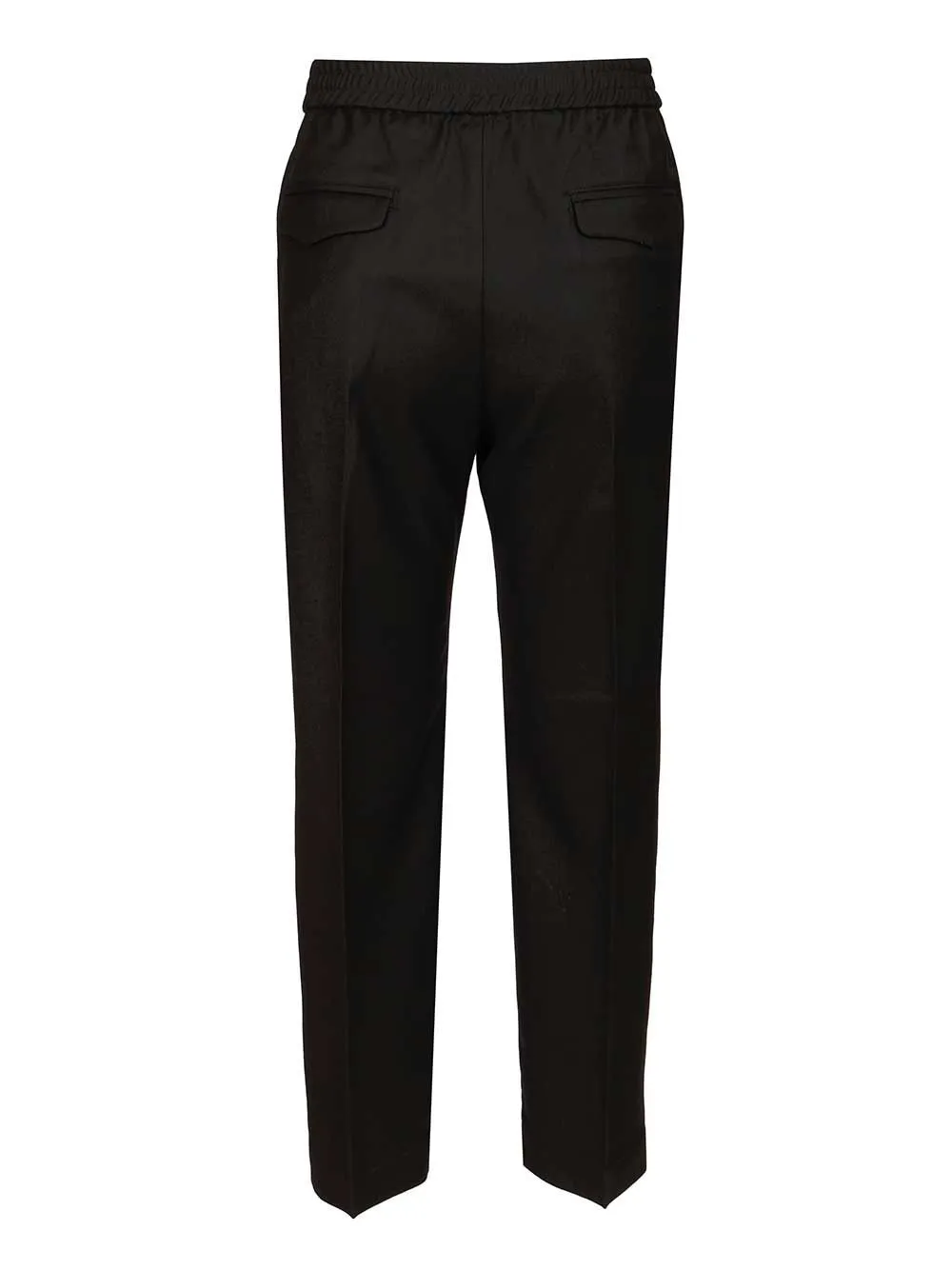 Back-Pockets Elastic-Waist Trousers