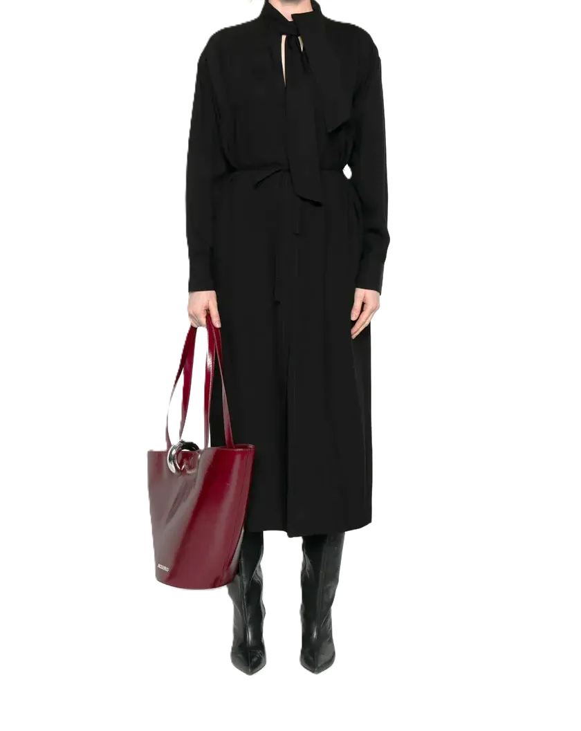 Tie-Neck Long Sleeved Dress