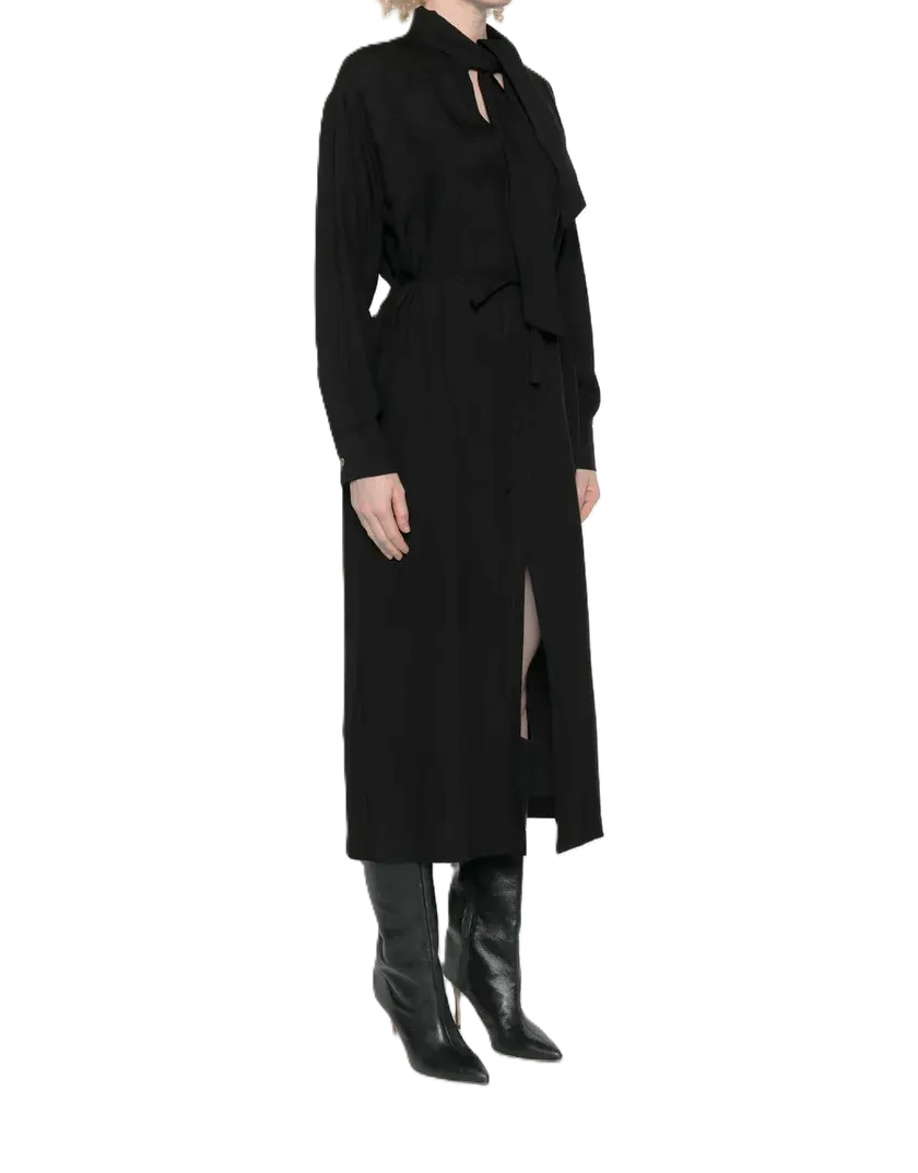 Tie-Neck Long Sleeved Dress