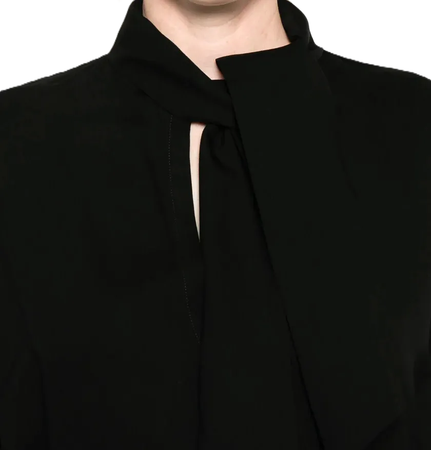Tie-Neck Long Sleeved Dress