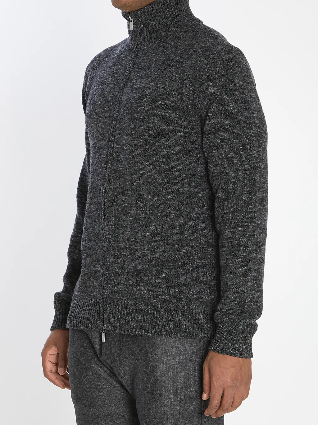 Turtleneck Zip-Front Sweater