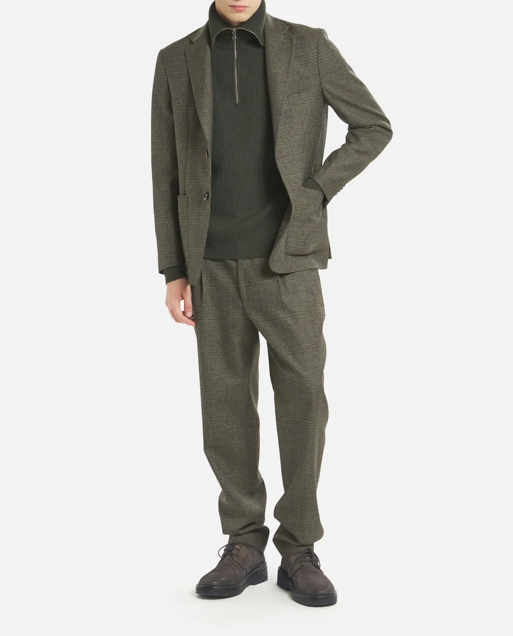 Checked Single-Breasted Blazer