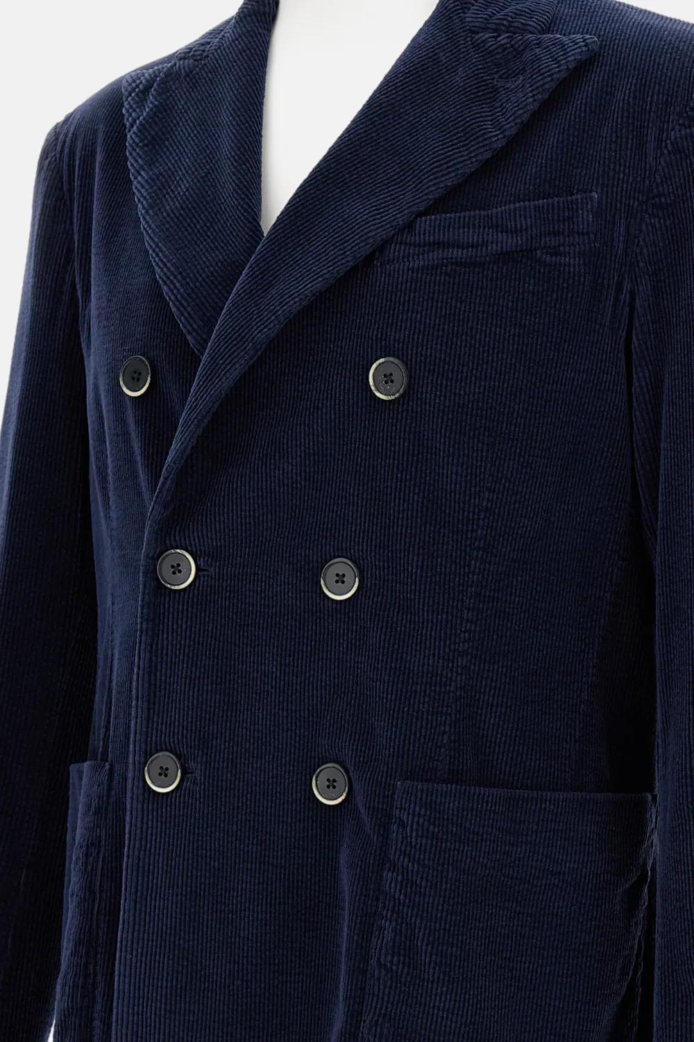 Velvet Ribbed Double-Breasted Jacket