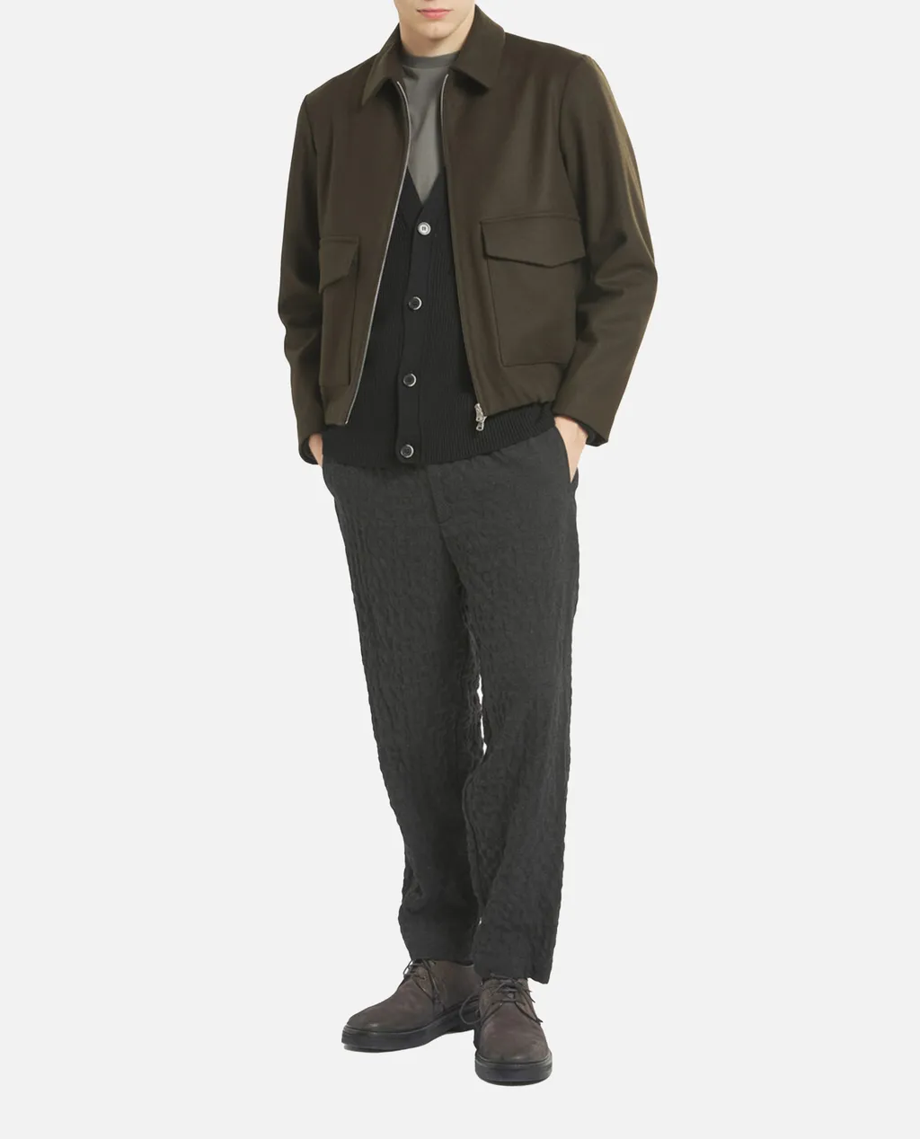 Magan Caramal Flap-Pocket Zip-Front Jacket