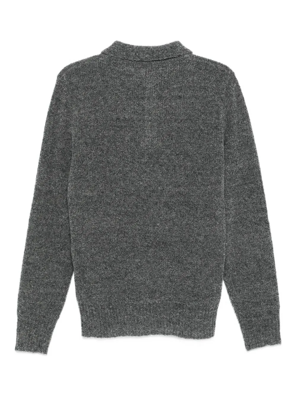 Long-Sleeved Polo-Neck Knit Sweater