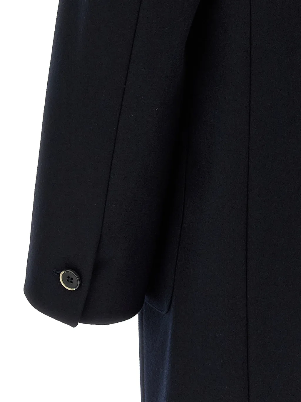 Notched-Lapel Wool-Blend Coat