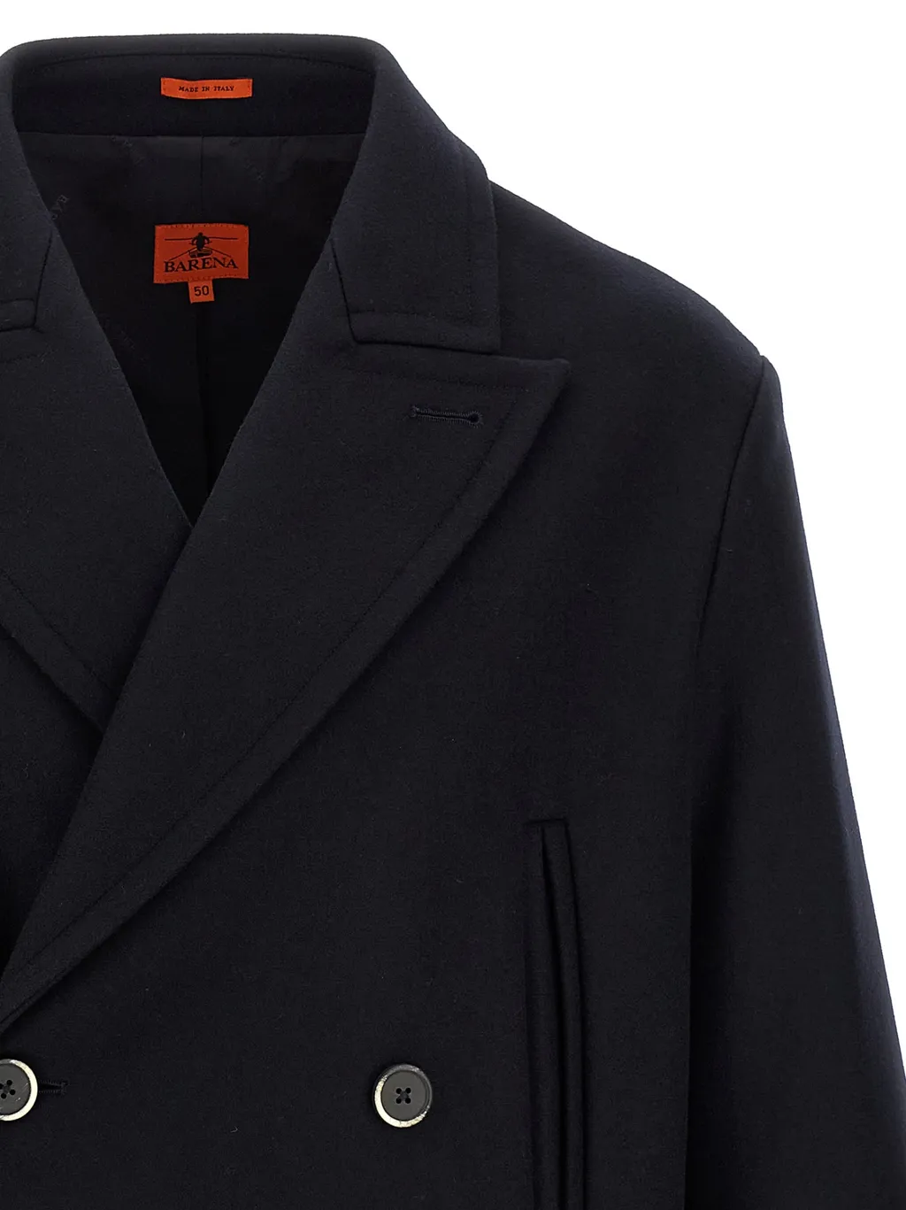 Double-Breasted Peak-Lapel Coat