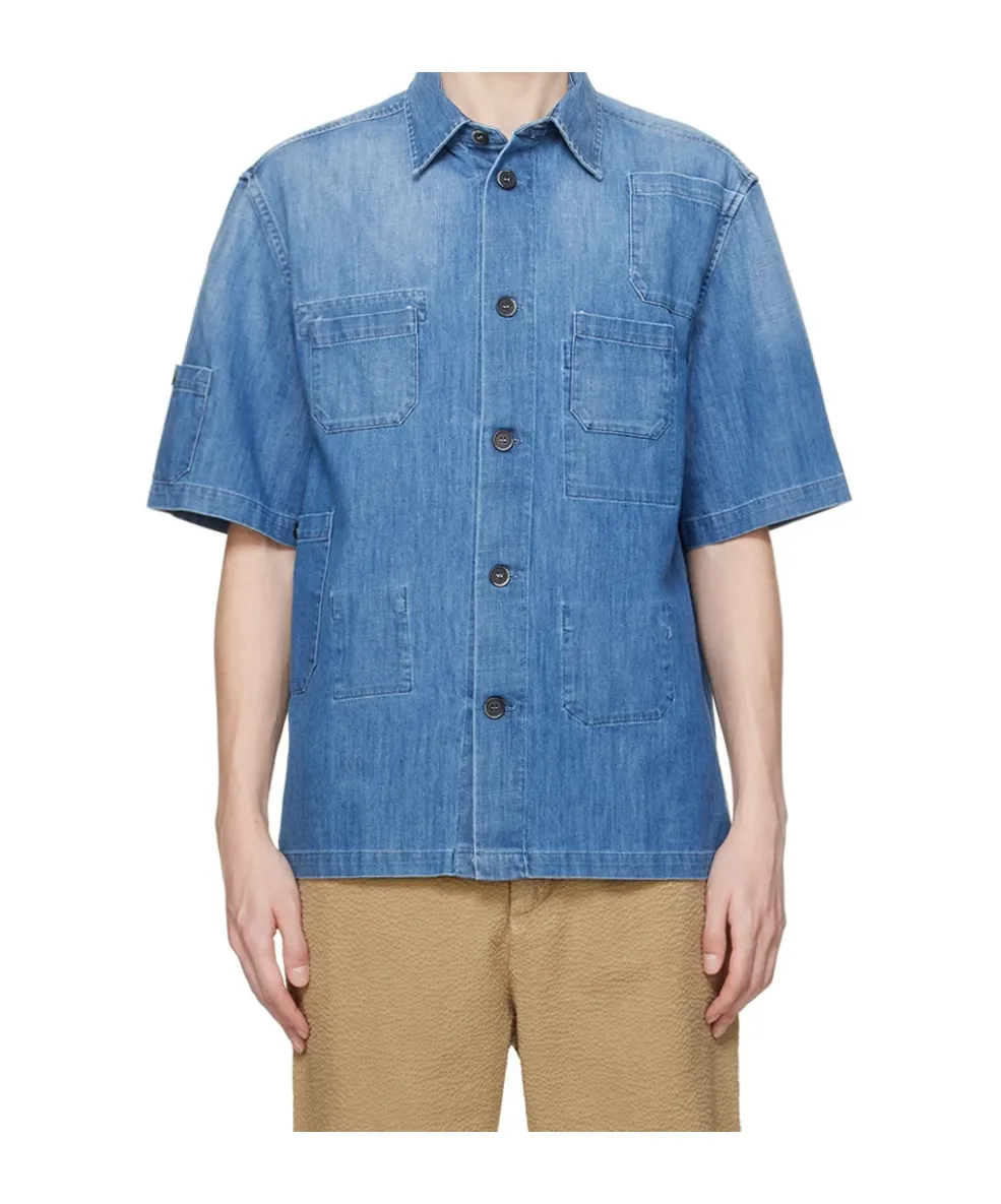 Short-Sleeve Denim Shirt
