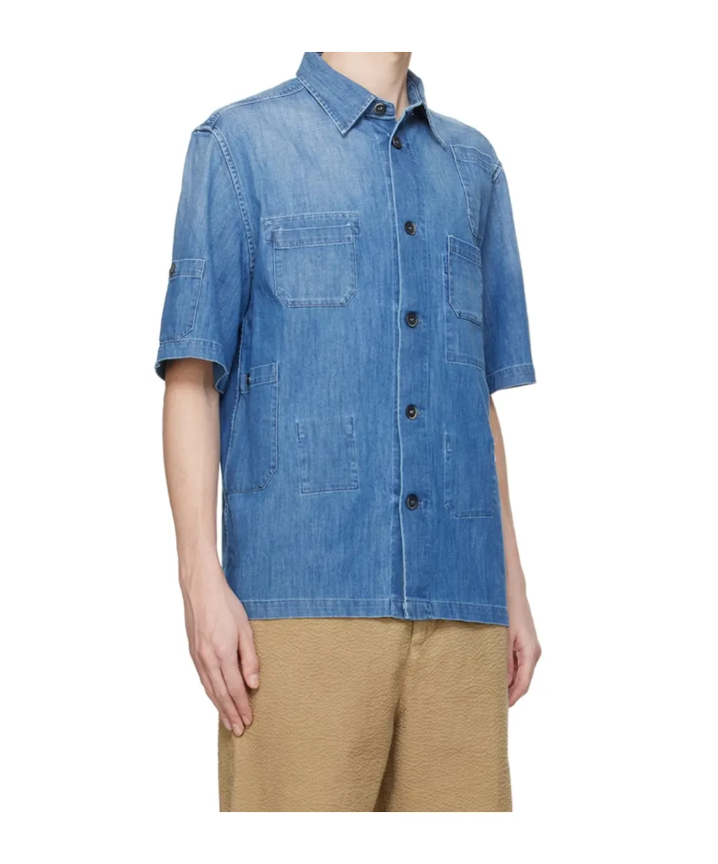 Short-Sleeve Denim Shirt