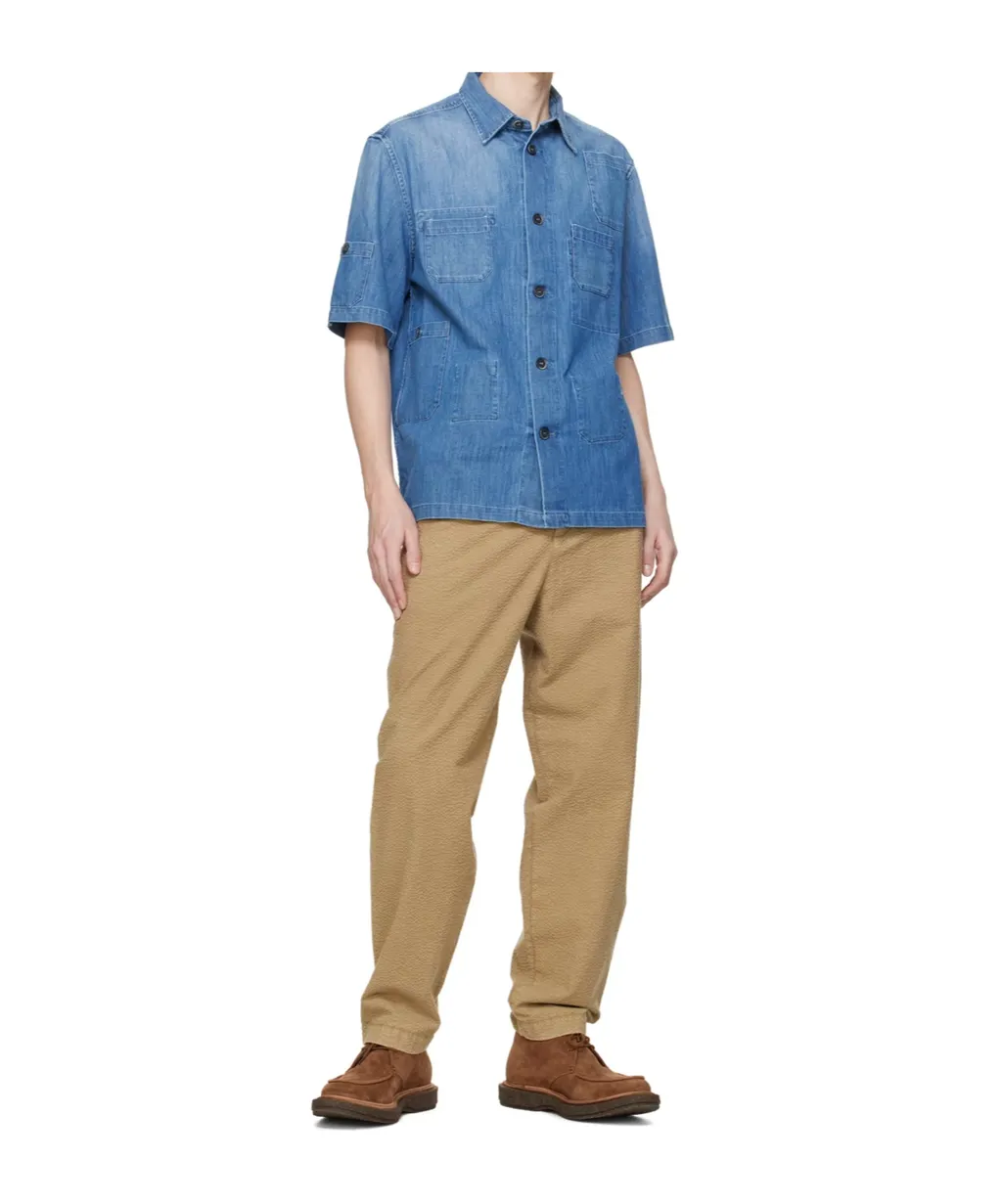 Short-Sleeve Denim Shirt