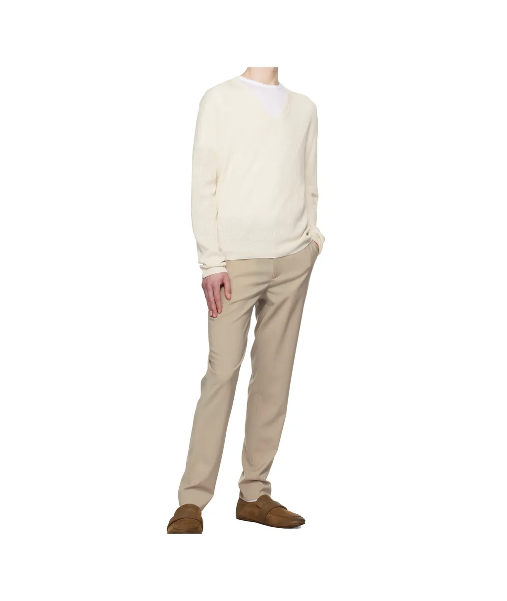 Half-Elastic Waist Casual Pants