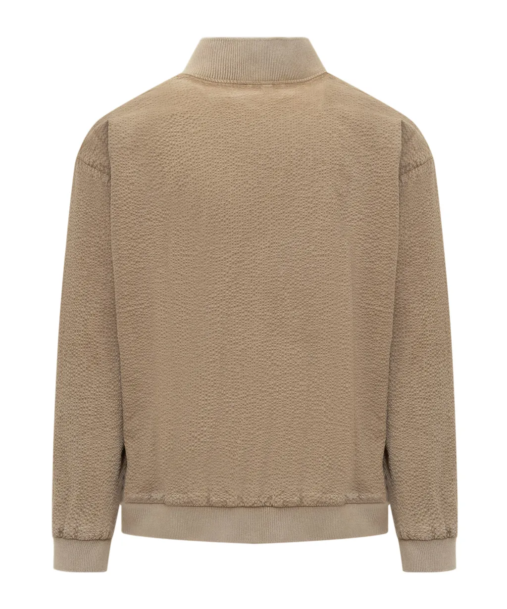 Textured-Finish Zipped Jacket