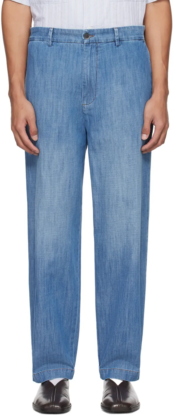 Loose-Leg Denim Trousers