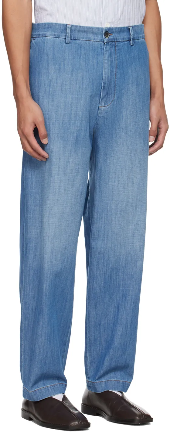 Loose-Leg Denim Trousers