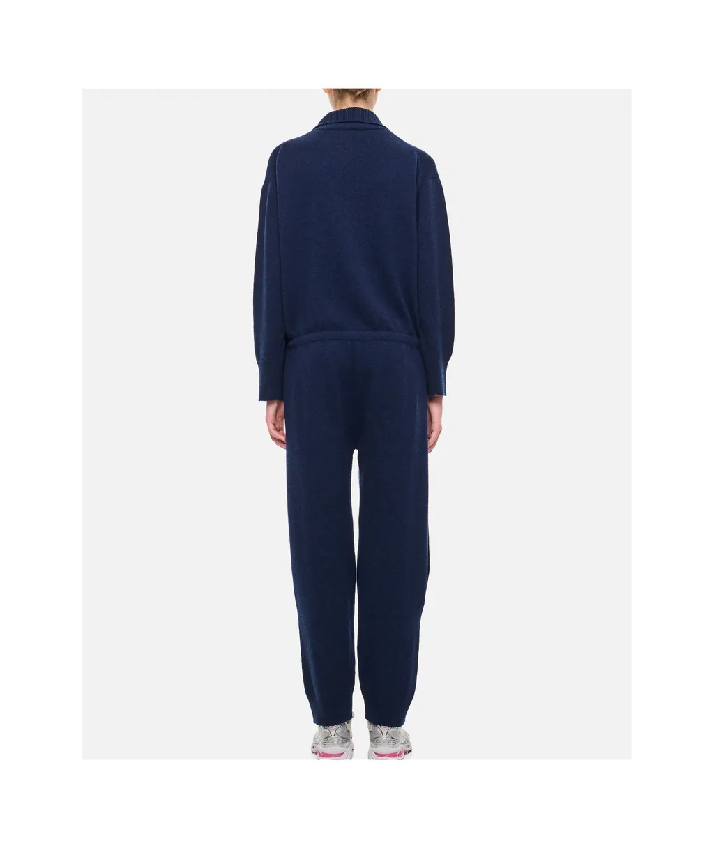 Long-Sleeved Front-Button Jumpsuit
