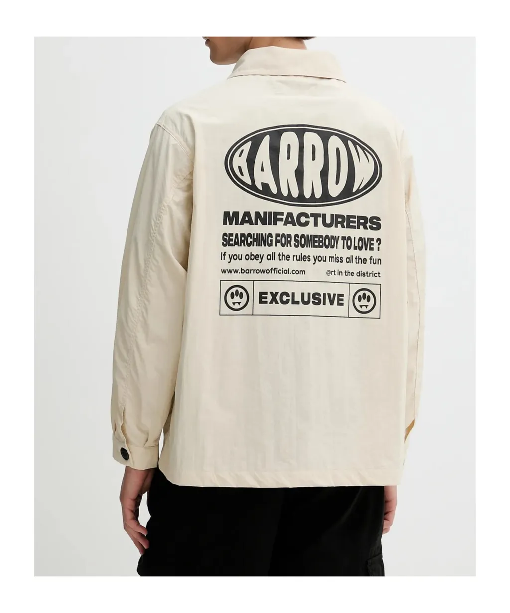 Logo Printed Button-Up Shirt Jacket