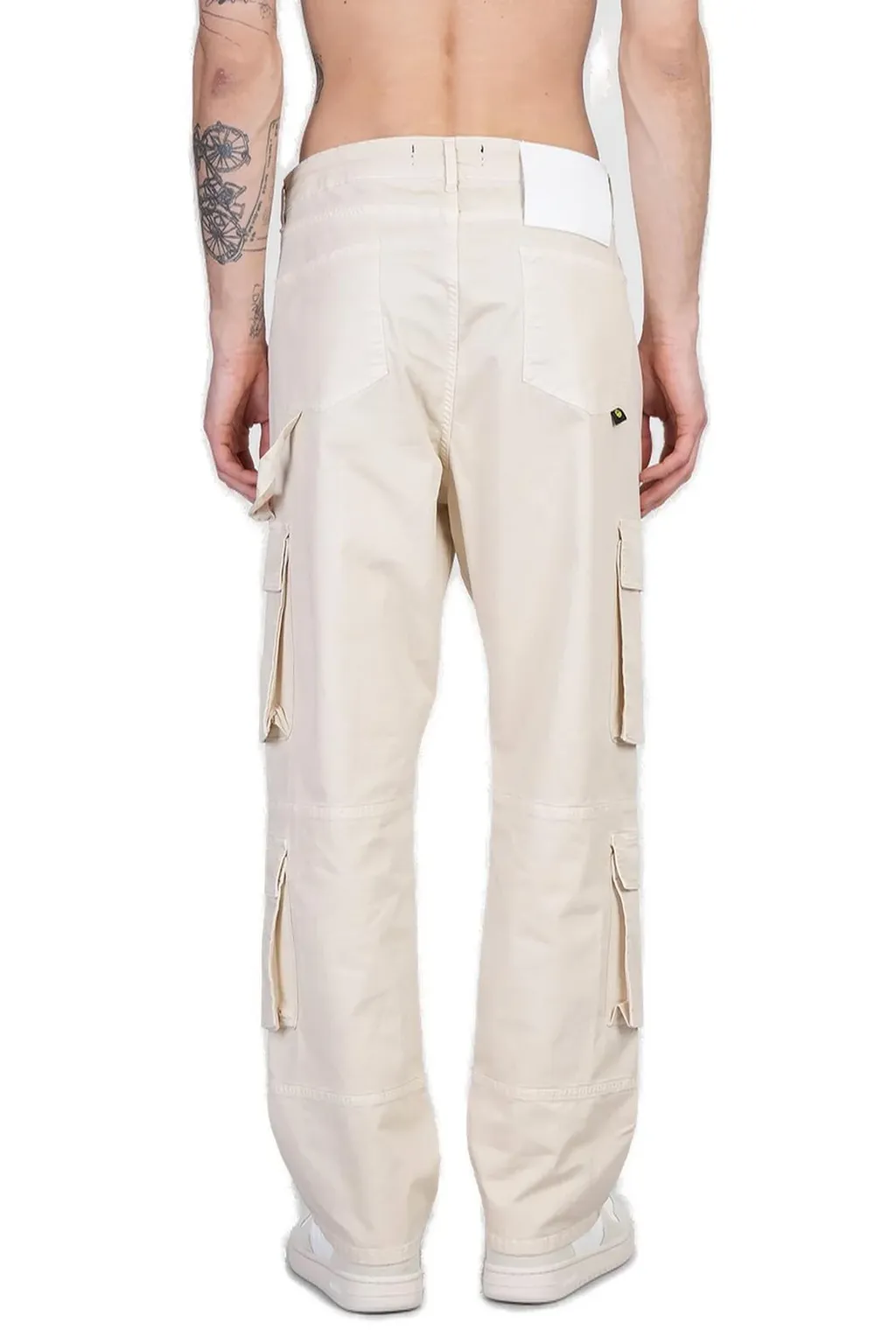 Mid-Rise Straight-Leg Cargo Trousers