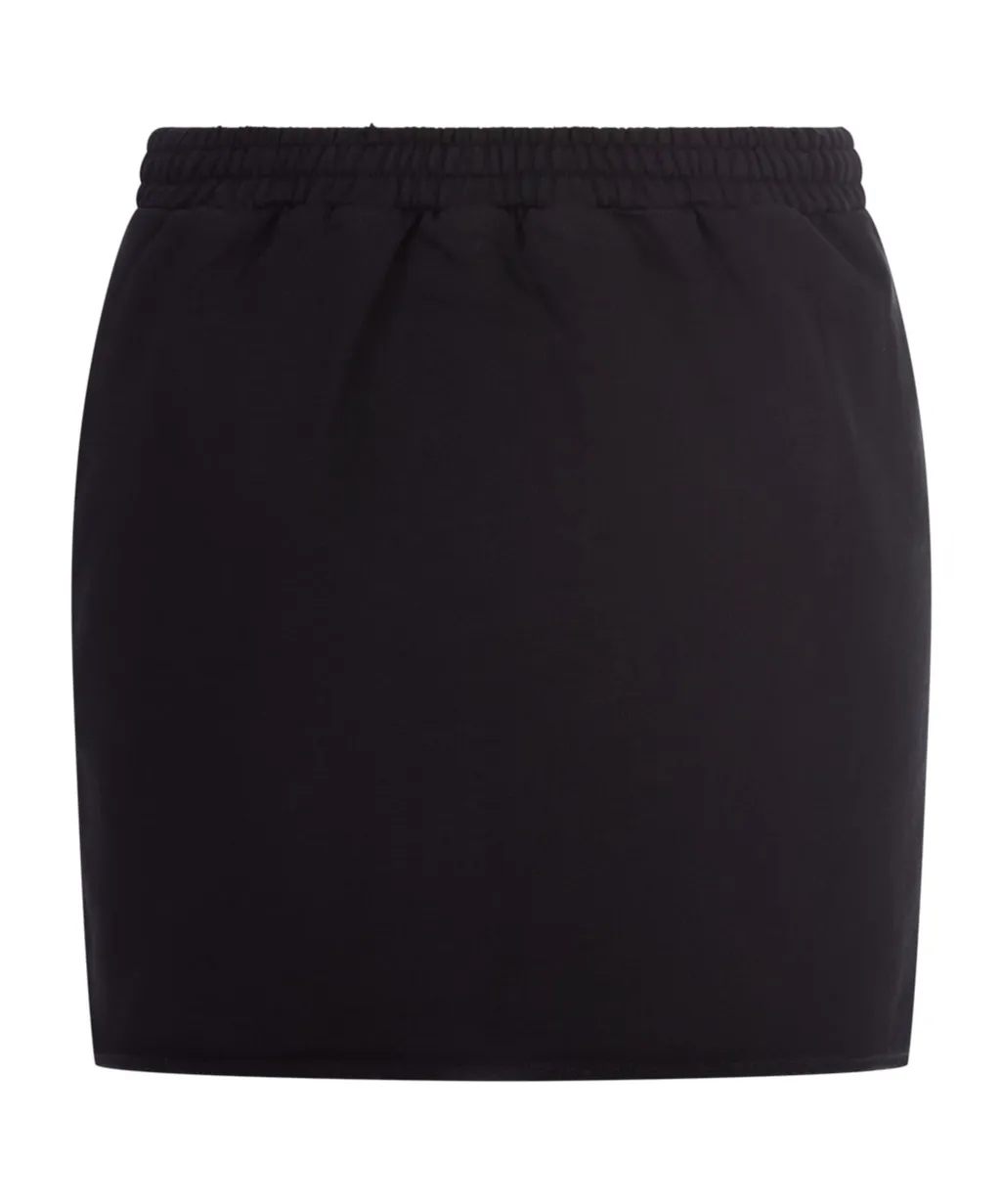 High Waist Curved Hem Mini Skirt