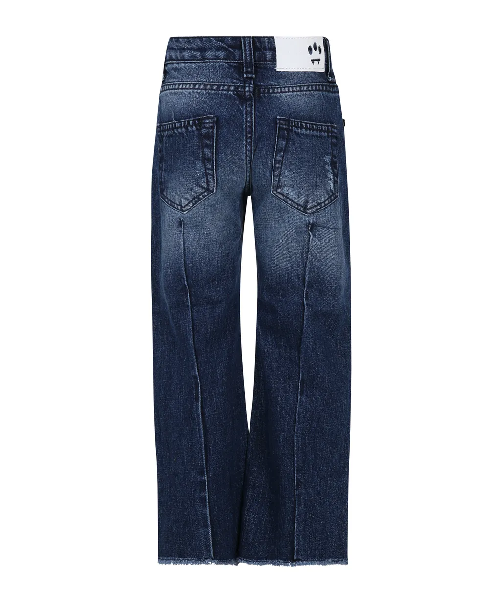 Straight-Leg Ripped Jeans