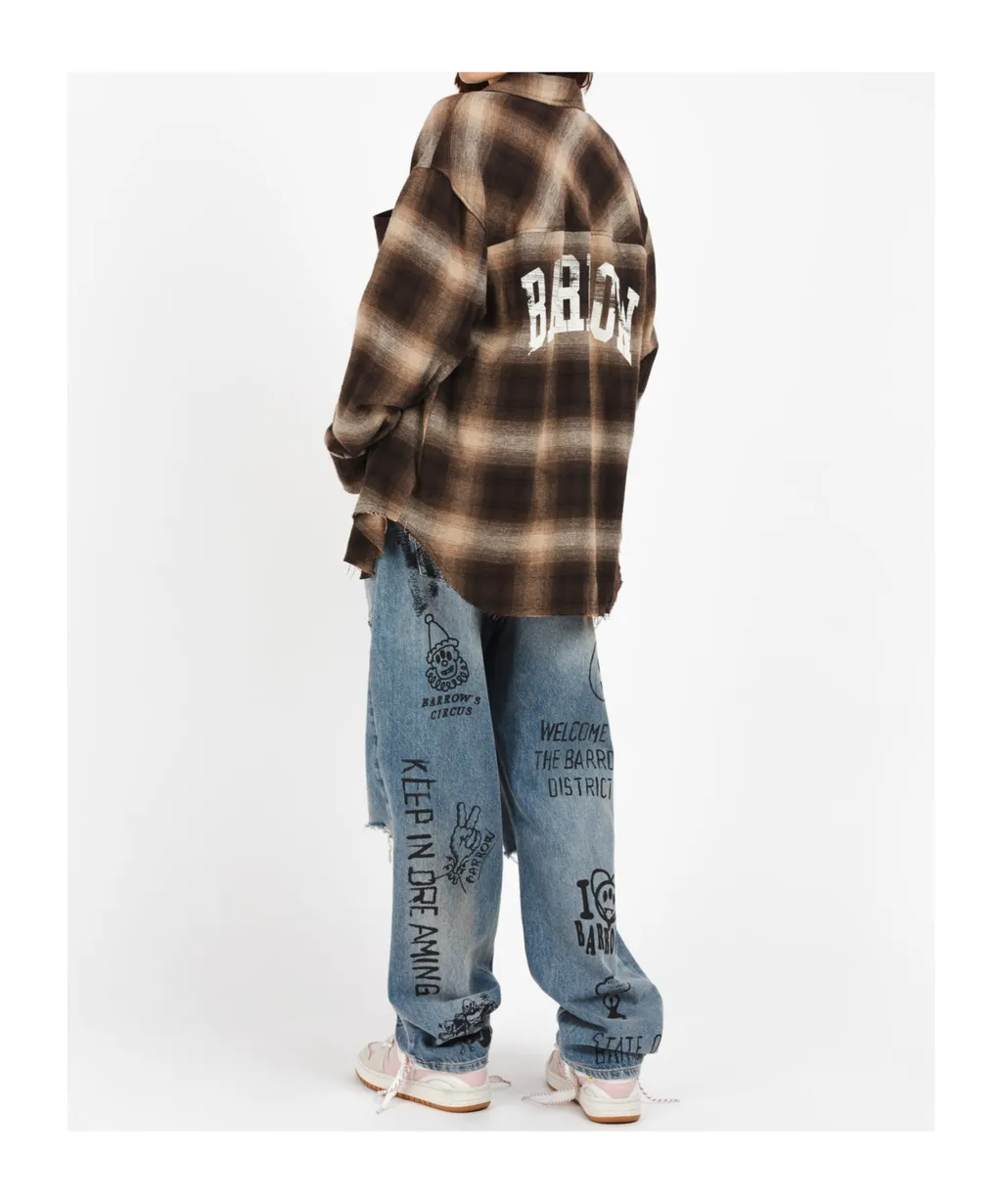 Printed Distressed Jeans