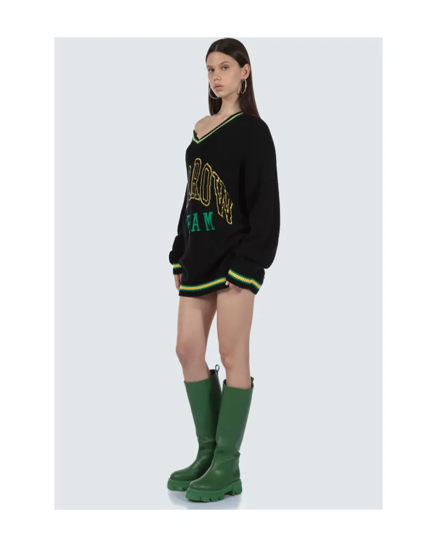 Logo Embroidery Knit Sweater