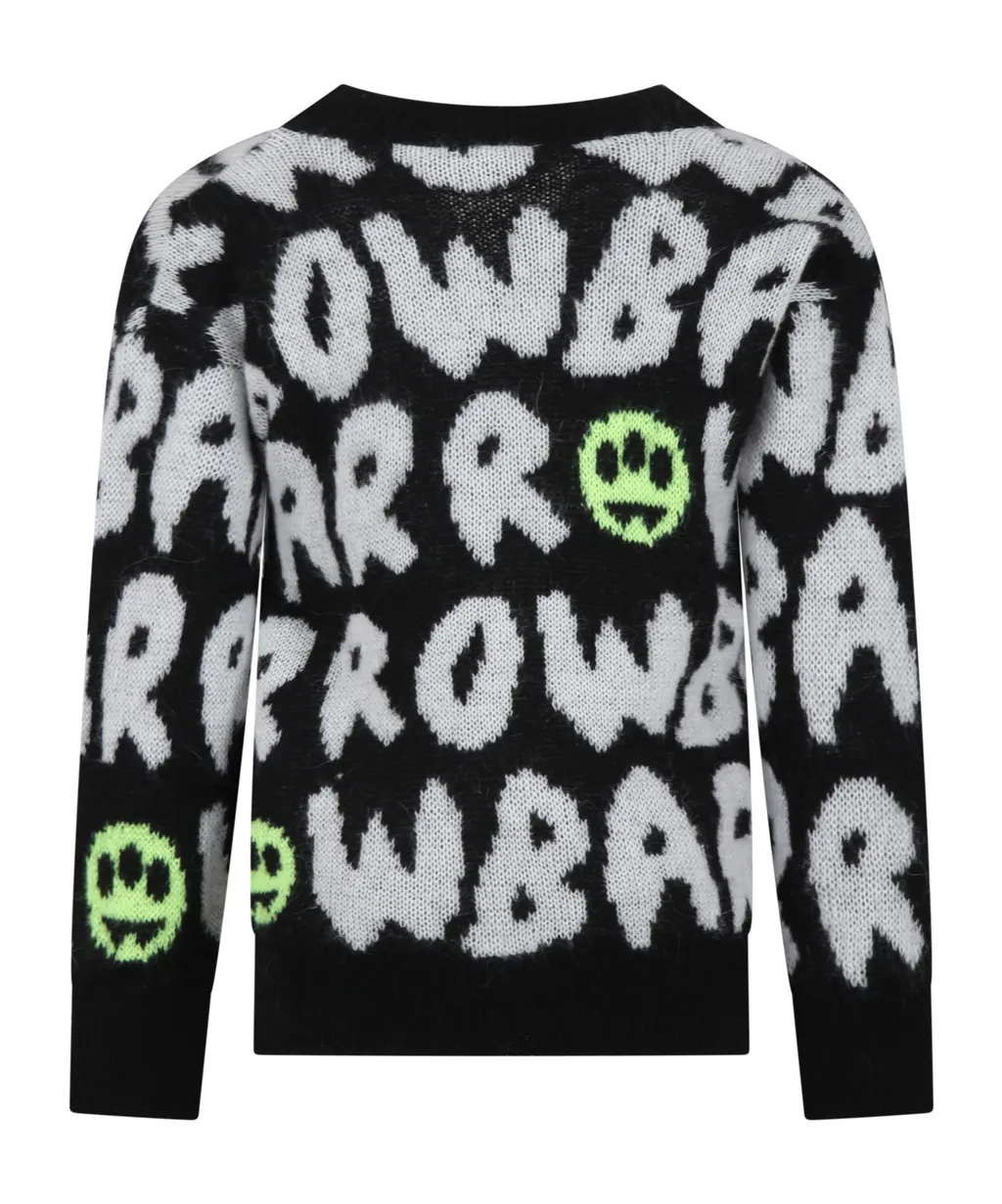 Logo-Jacquard Brushed Cardigan