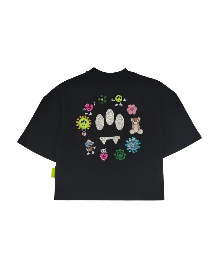 Rhinestone-Embellished Logo-Print T-Shirt