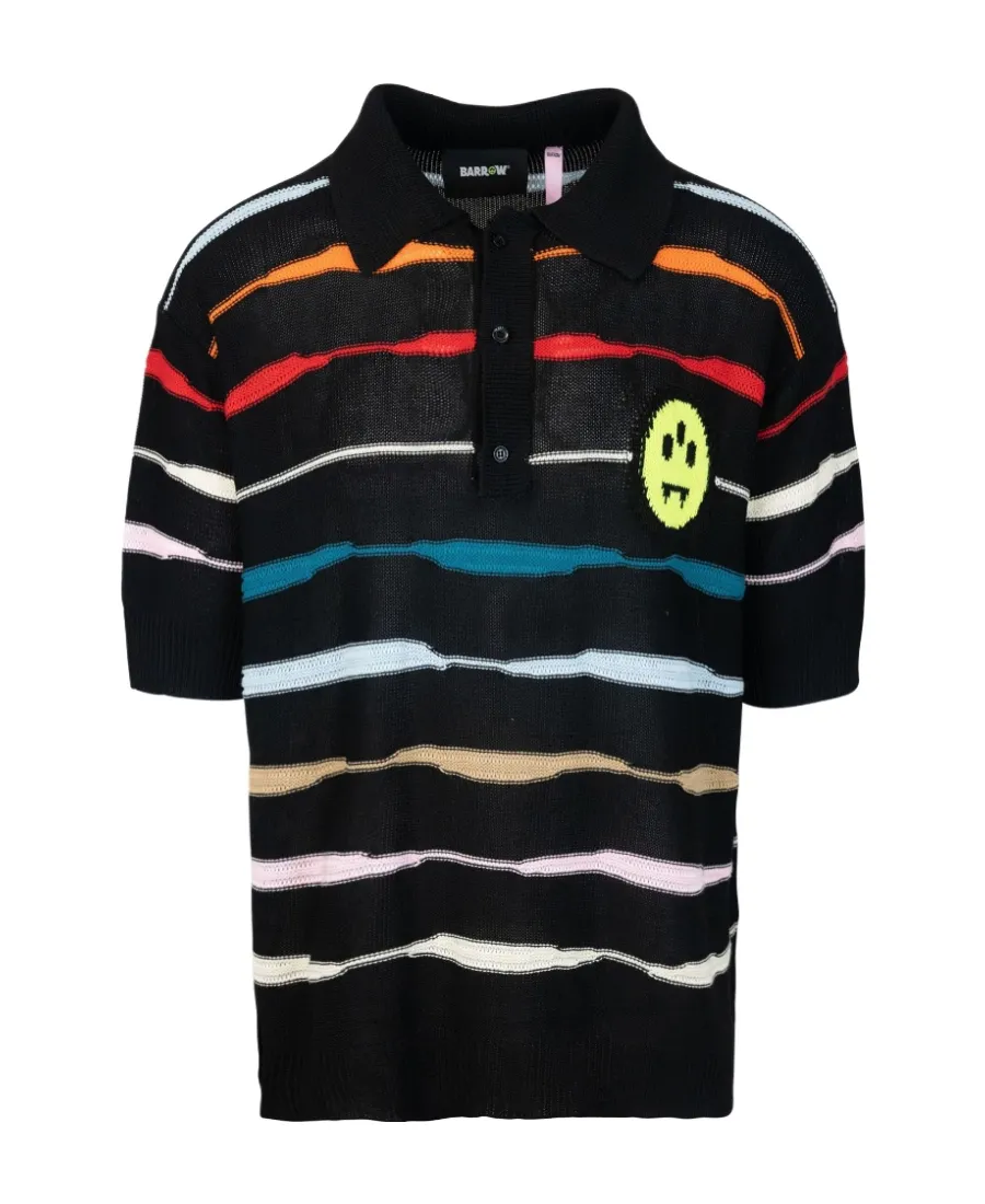 Contrast-Striped Polo Shirt