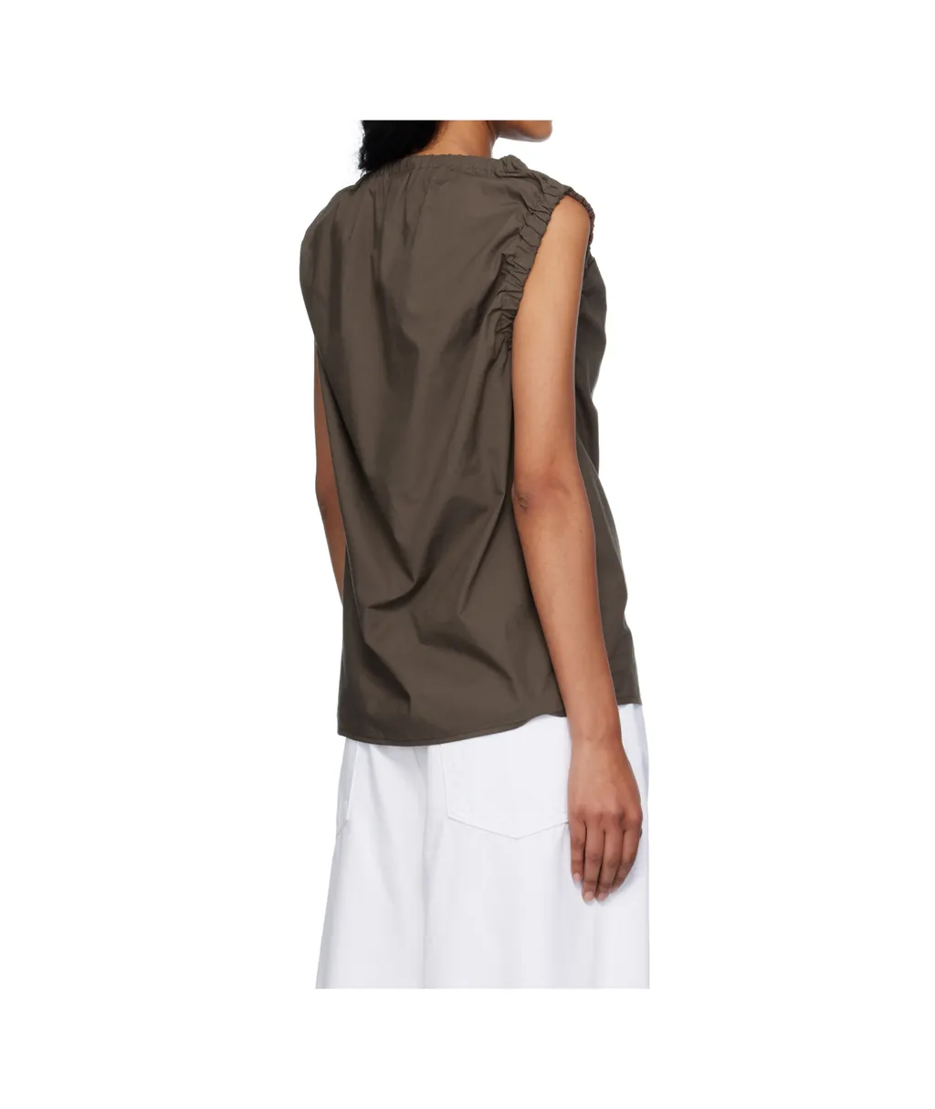 Gathered-Sleeve Top