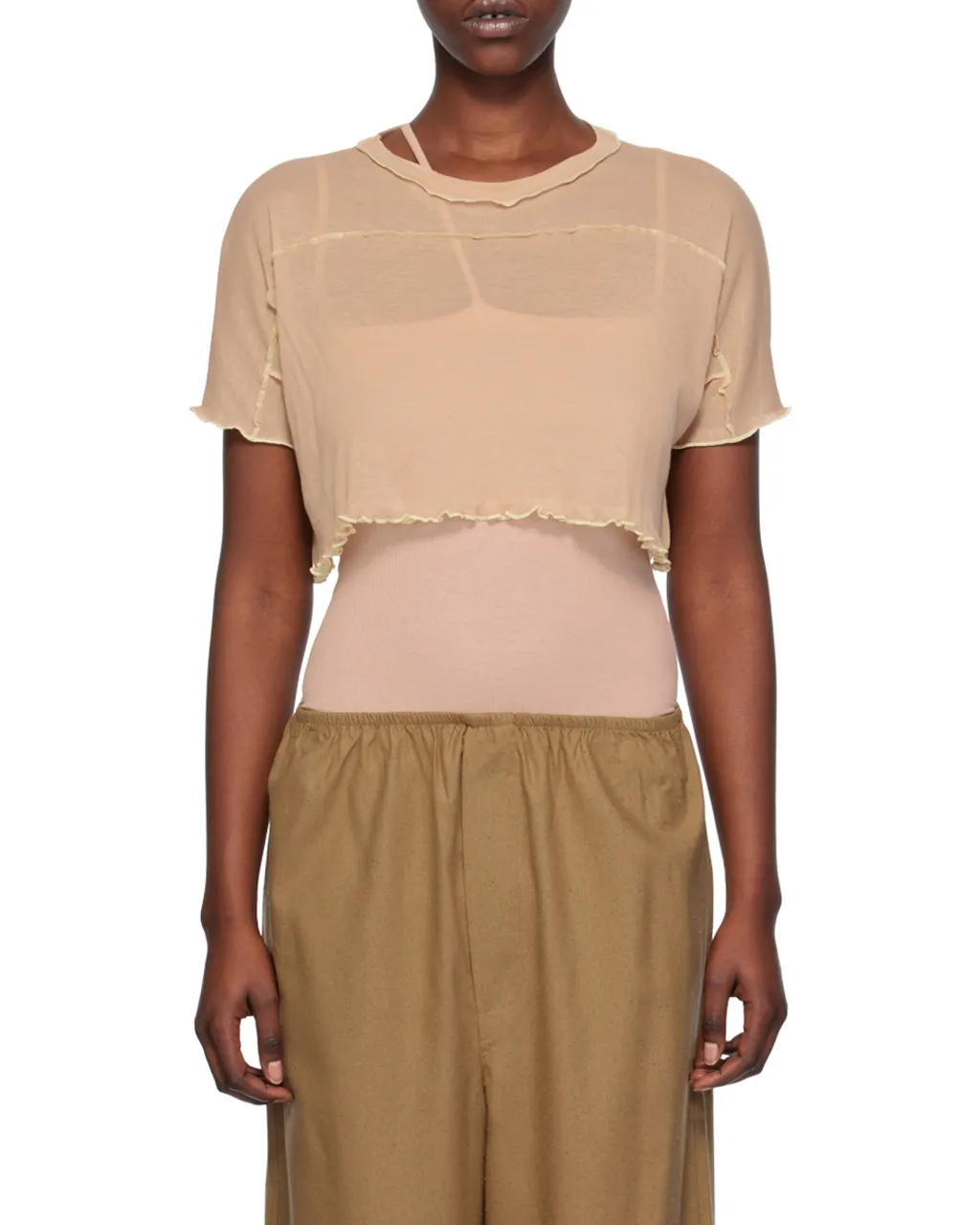 Short T-Shirt With Fungus Edge
