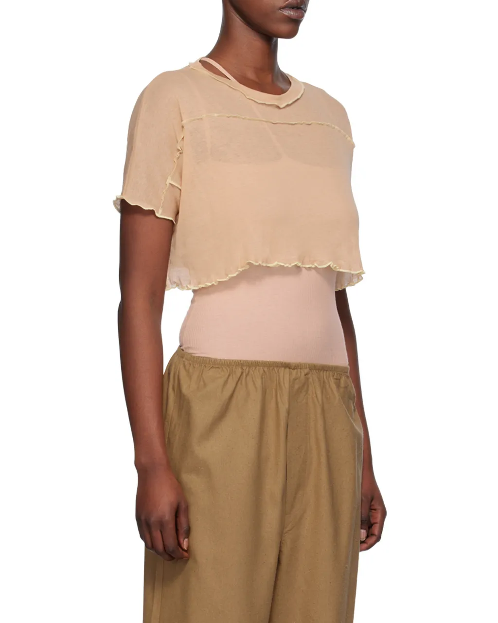 Short T-Shirt With Fungus Edge