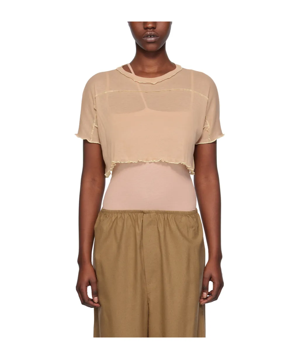Short T-Shirt With Fungus Edge