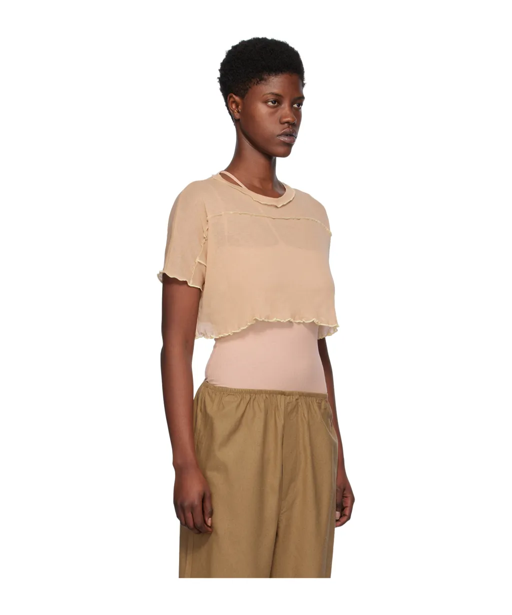 Short T-Shirt With Fungus Edge