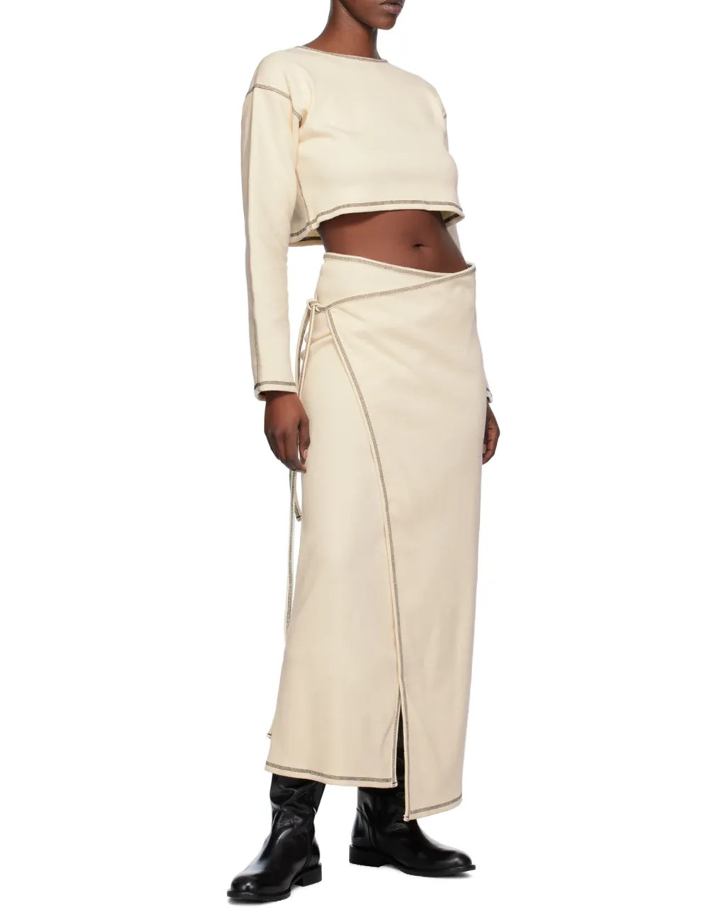 Round Collar And Long-Sleeved T-Shirt