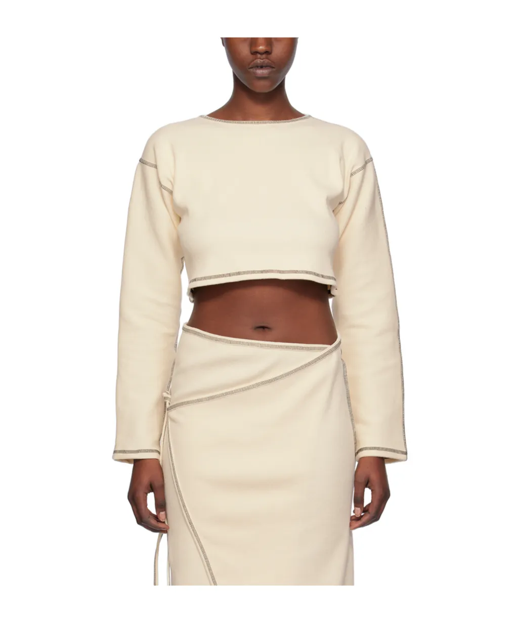 Round Collar And Long-Sleeved T-Shirt