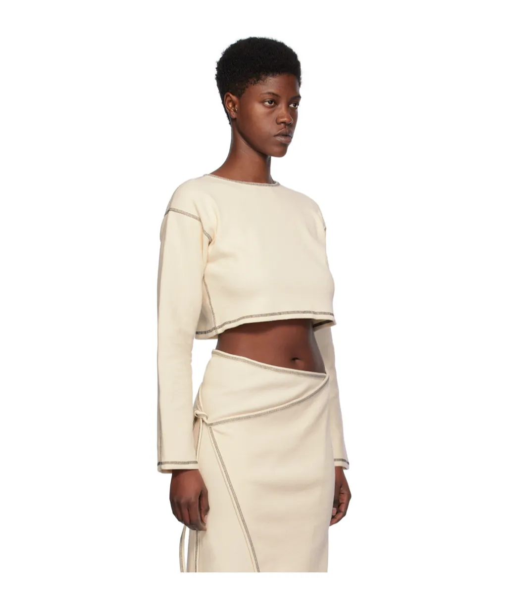 Round Collar And Long-Sleeved T-Shirt