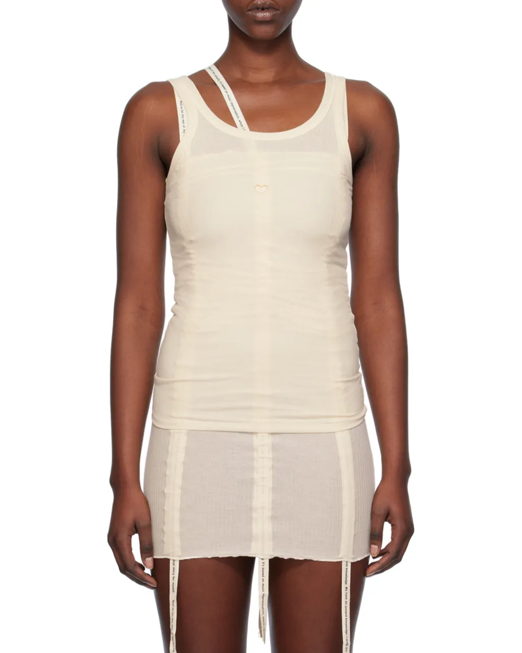 Heart-Embroidered Tank Top