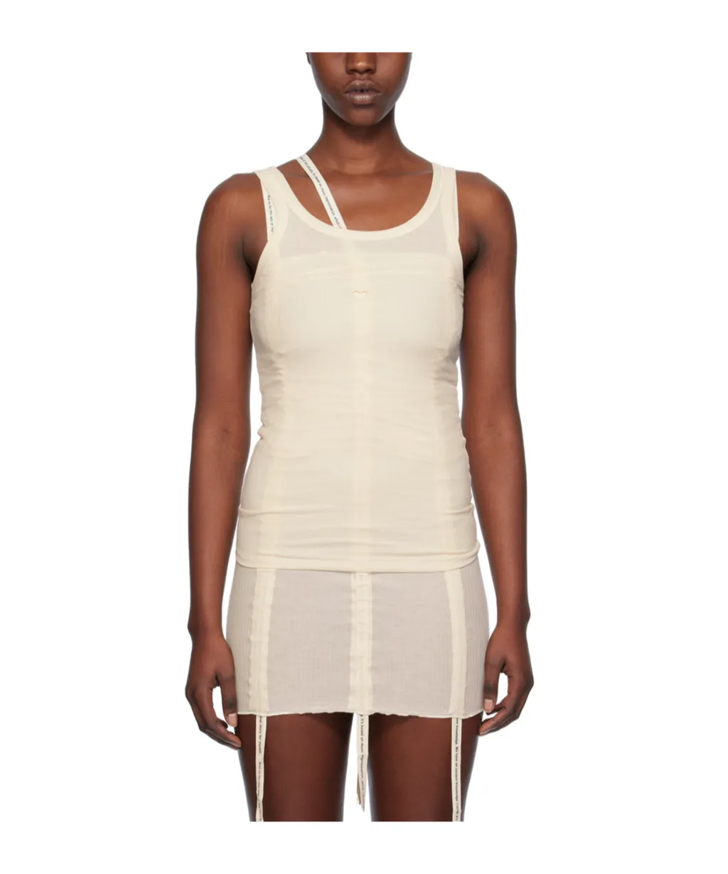 Heart-Embroidered Tank Top
