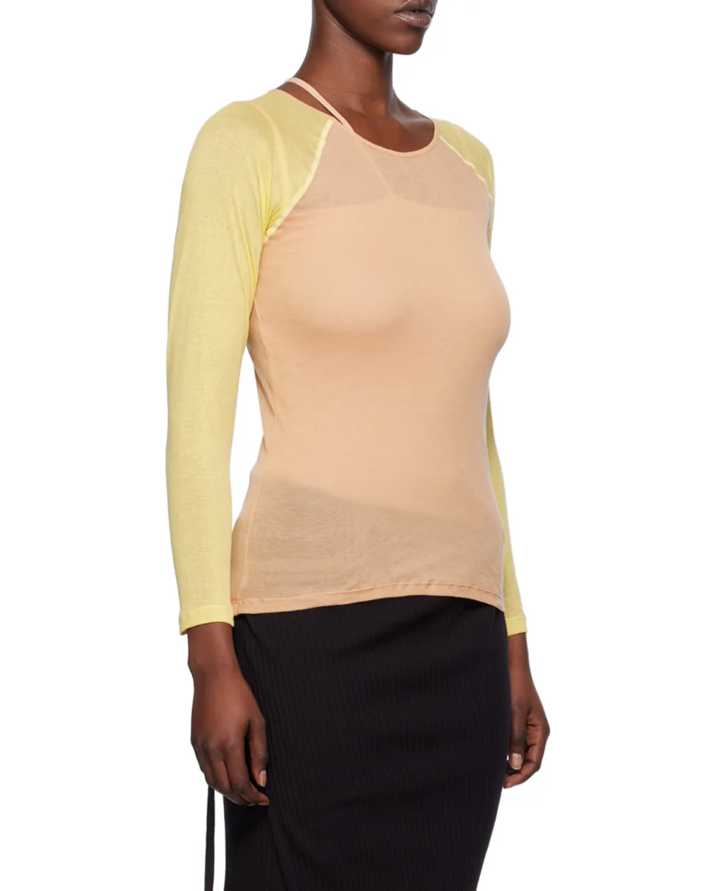 Round Collar And Long-Sleeved T-Shirt