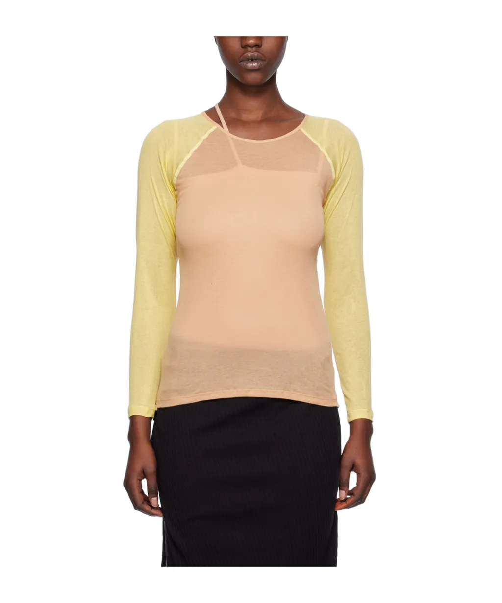 Round Collar And Long-Sleeved T-Shirt