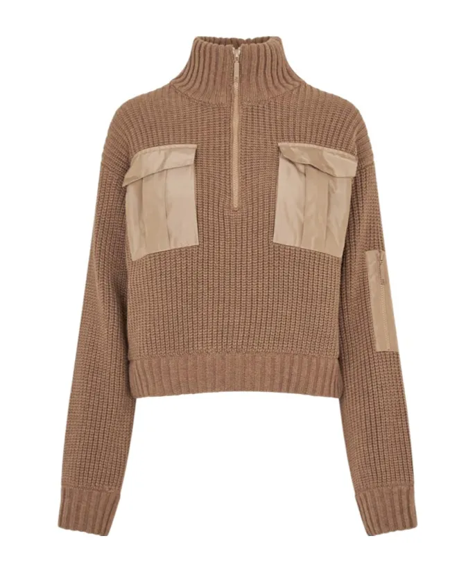 Turtleneck Zip-Up Sweater