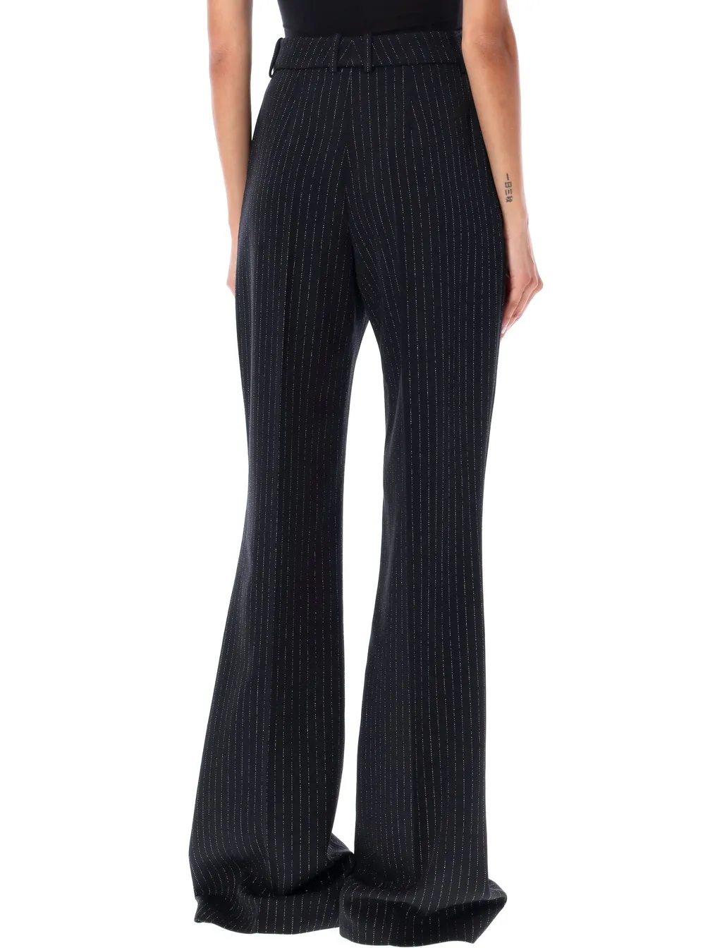 High Waist Lurex Striped Trousers