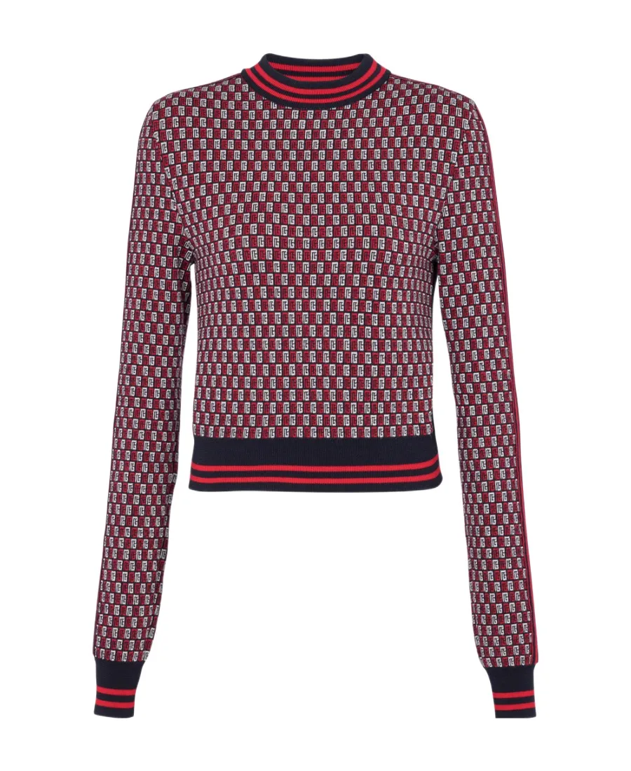 Cropped Monogrammed Knit Jumper